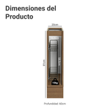 Especiero 20 cm X 60 cm, 1 Puerta (Sin Mesada) Marrón/Gris Lux Madesa
