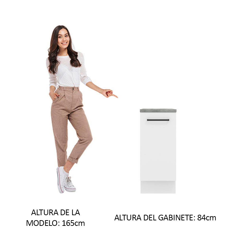 Bajo Mesada Cocina 35 x 60 cm 1 Puerta (Con Mesada) Blanco Agata Madesa