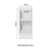 Bajo Mesada Cocina 35 x 60 cm 1 Puerta (Sin Mesada) Blanco Glamy Madesa
