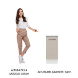Bajo Mesada Cocina 35 x 60 cm 1 Puerta (Con Mesada) Blanco/Crema Agata Madesa