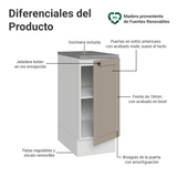Bajo Mesada 35 x 60 cm 1 Puerta (Con Mesada) Blanco/Crema Vik Madesa