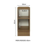 Bajo Mesada 35 x 60 cm, 1 Puertas (Sin Mesada) Glamy Marrón
