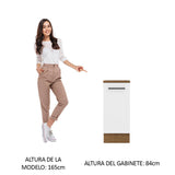Bajo Mesada Cocina 35 x 60 cm 1 Puerta (Con Mesada) Marrón/Blanco Agata Madesa