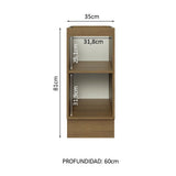 Bajo Mesada Cocina 35 x 60 cm 1 Puerta (Sin Mesada) Marrón/Blanco Stella Madesa