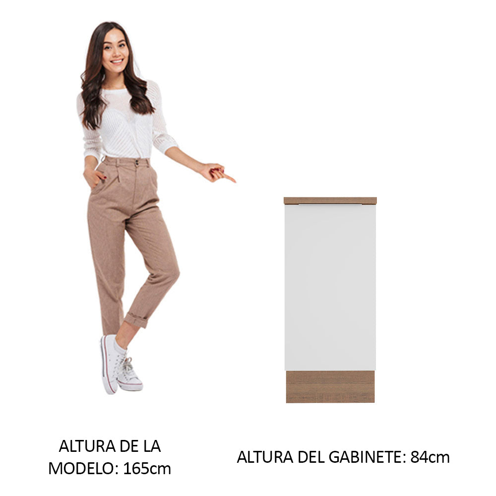 Bajo Mesada Cocina 35 x 60 cm 1 Puerta (Con Mesada) Marrón/Blanco Stella Madesa