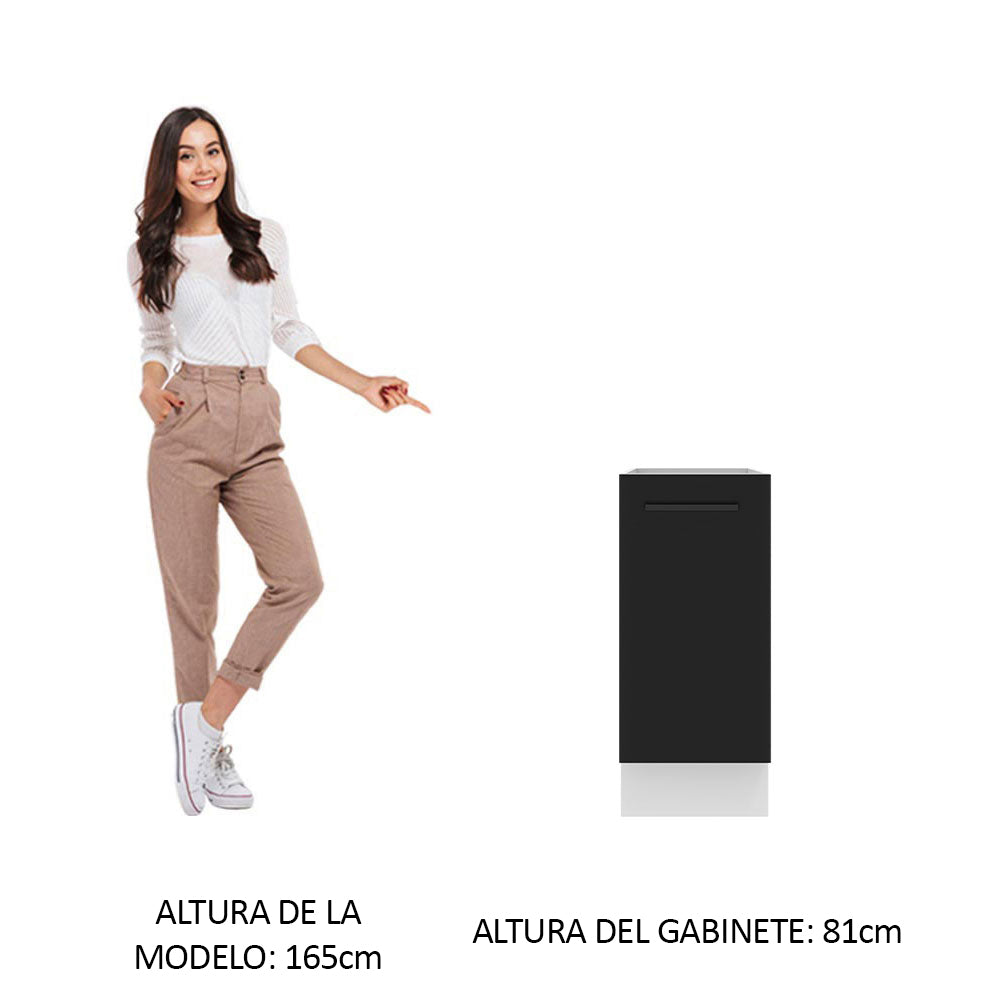 Bajo Mesada Cocina 35 x 60 cm 1 Puerta (Sin Mesada) Blanco/Negro Agata Madesa