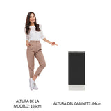 Bajo Mesada Cocina 35 x 60 cm 1 Puerta (Con Mesada) Blanco/Negro Agata Madesa