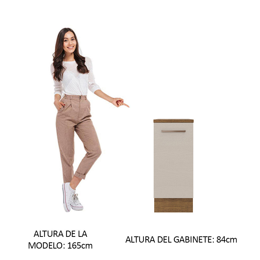 Bajo Mesada Cocina 35 x 60 cm 1 Puerta (Con Mesada) Marrón/Crema Agata Madesa