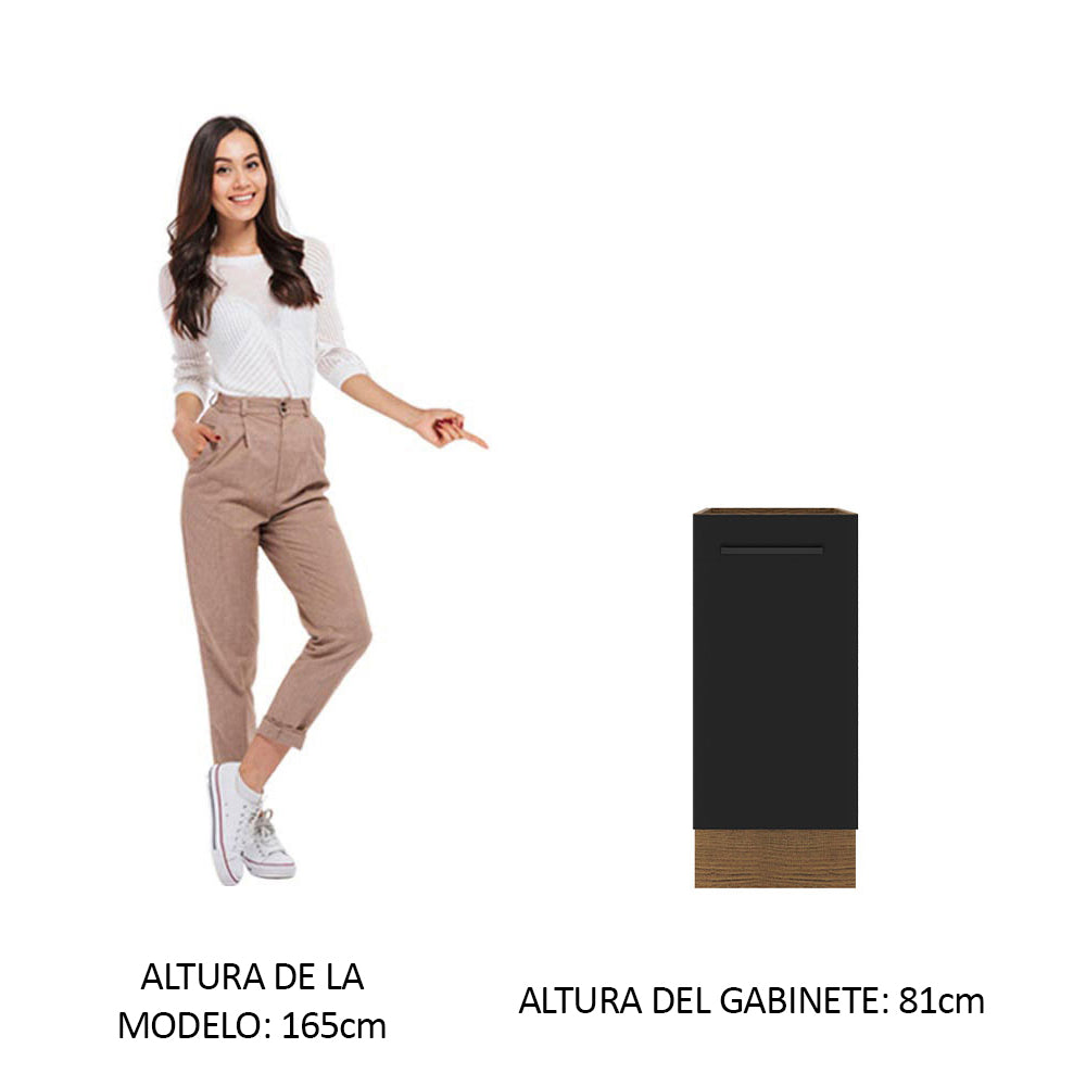 Bajo Mesada Cocina 35 x 60 cm 1 Puerta (Sin Mesada) Marrón/Negro Agata Madesa