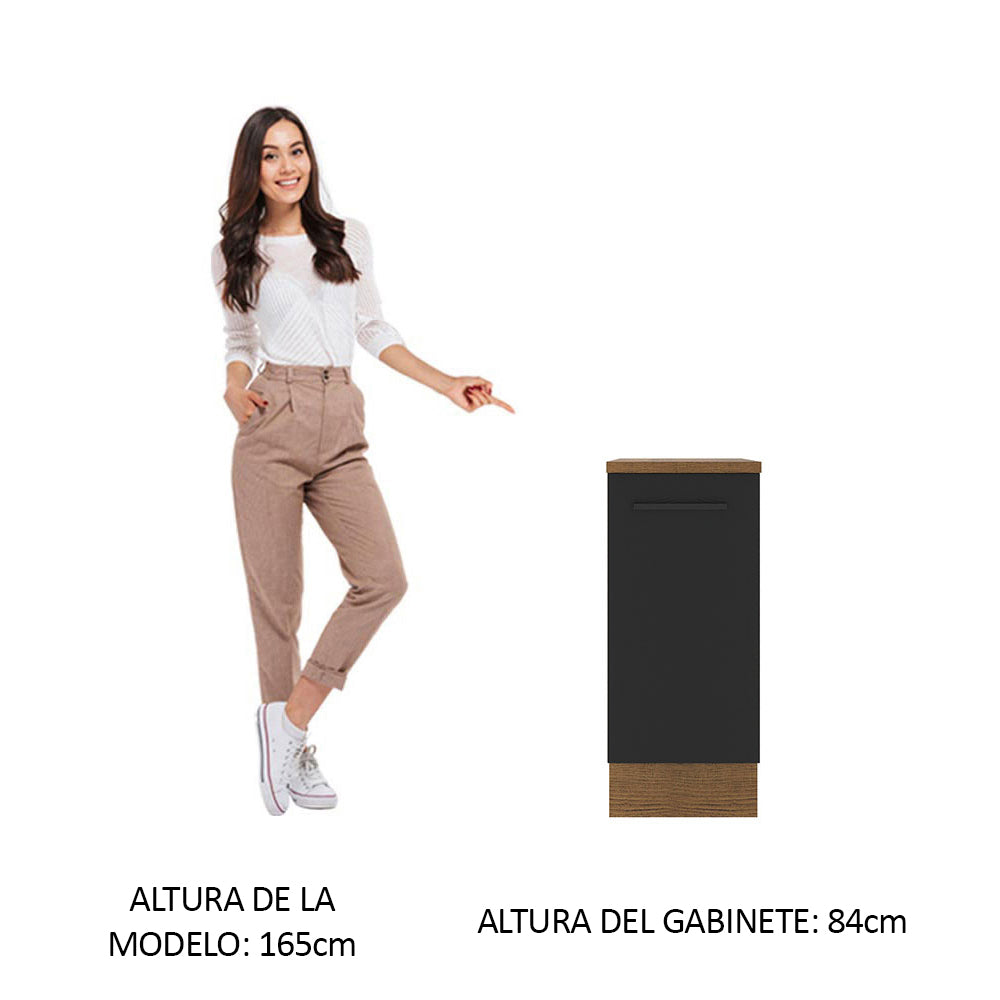 Bajo Mesada Cocina 35 x 60 cm 1 Puerta (Con Mesada) Marrón/Negro Agata Madesa