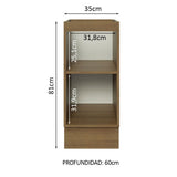 Bajo Mesada Cocina 35 x 60 cm 1 Puerta (Sin Mesada) Marrón/Negro Glamy Madesa