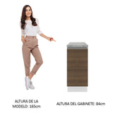 Bajo Mesada Madesa Glamy 35 x 60 cm 1 Puerta (Con Mesada) Blanco/Marrón