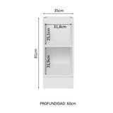 Bajo Mesada Cocina 35 x 60 cm 1 Puerta (Sin Mesada) Blanco/Marrón Stella Madesa