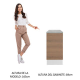 Bajo Mesada Cocina 35 x 60 cm 1 Puerta (Con Mesada) Blanco/Marrón Stella Madesa