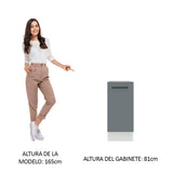 Bajo Mesada Cocina 35 x 60 cm 1 Puerta (Sin Mesada) Blanco/Gris Agata Madesa