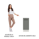 Bajo Mesada Cocina 35 x 60 cm 1 Puerta (Con Mesada) Blanco/Gris Agata Madesa