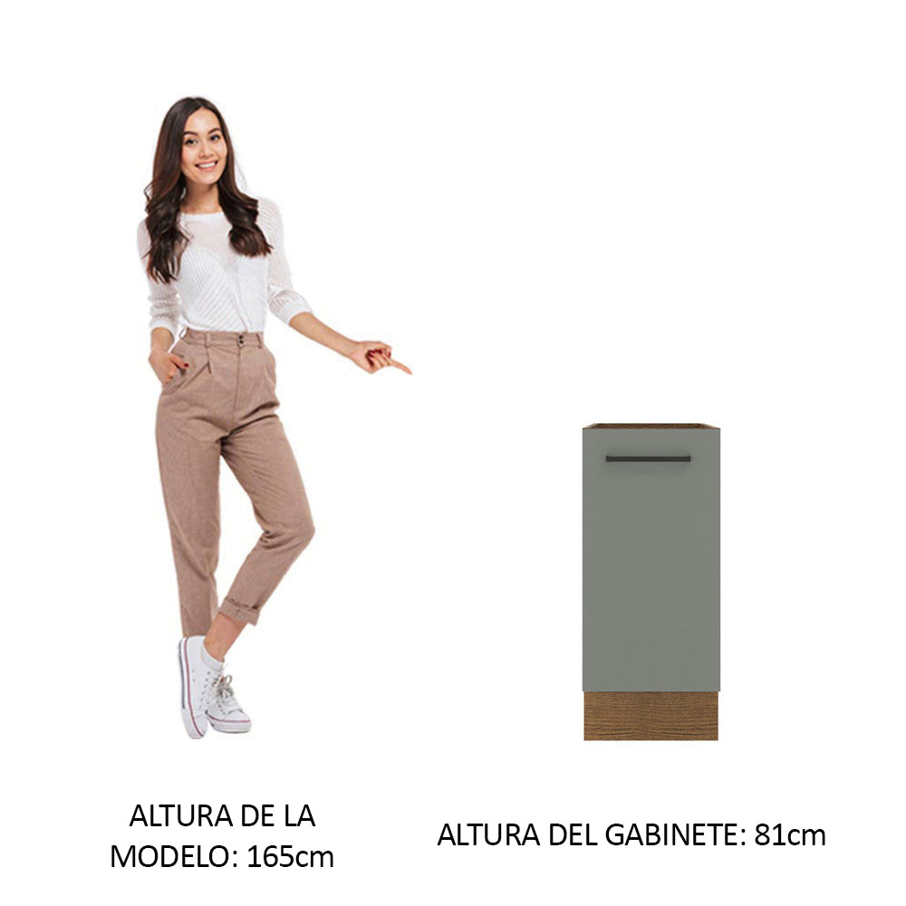 Bajo Mesada Cocina 35 x 60 cm 1 Puerta (Sin Mesada) Marrón/Gris Agata Madesa