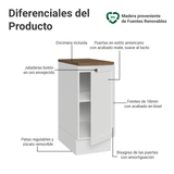Bajo Mesada de Cocina 35 x 60 cm 1 Puerta (con Mesada) Blanco/Marrón Vik Madesa