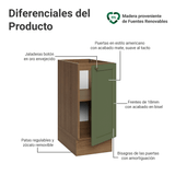 Bajo Mesada de Cocina 35 x 60 cm 1 Puerta (Sin Mesada) Marrón/Verde Vik Madesa