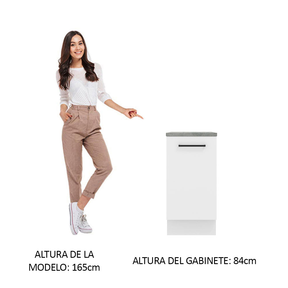 Bajo Mesada 40 cm x 60 cm, 1 Puerta Agata Blanco