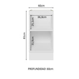 Bajo Mesada Cocina 40 x 60 cm 1 Puerta (Sin Mesada) Blanco Glamy Madesa