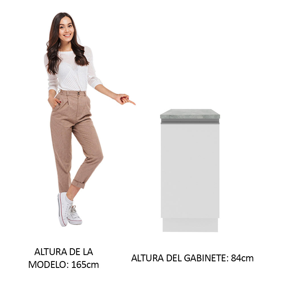 Bajo Mesada 40 cm x 60 cm, 1 Puerta Glamy Blanco