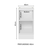 Bajo Mesada Cocina 40 x 60 cm 1 Puerta (Sin Mesada) Blanco Stella Madesa