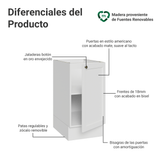 Bajo Mesada de Cocina 40 x 60 cm 1 Puerta (Sin Mesada) Blanco Vik Madesa