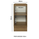 Bajo Mesada Cocina 40 x 60 cm 1 Puerta (Sin Mesada) Marrón Glamy Madesa