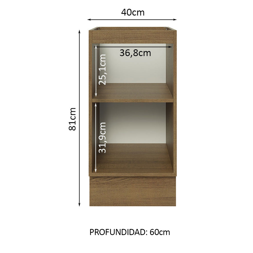Bajo Mesada Cocina 40 x 60 cm 1 Puerta (Sin Mesada) Marrón Stella Madesa