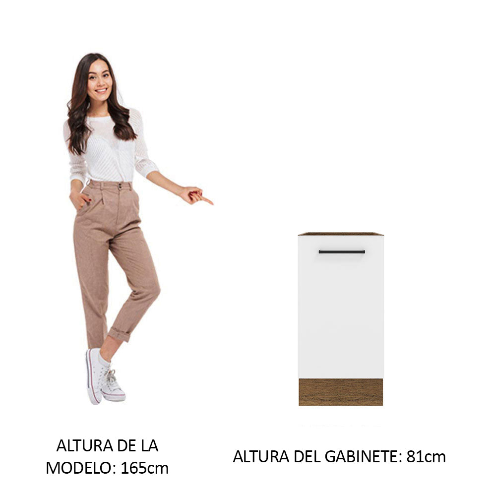 Bajo Mesada 40 cm x 60 cm, 1 Puerta Agata Marrón/Blanco
