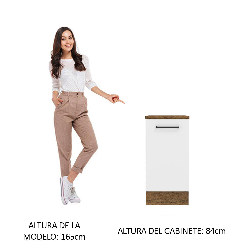 Bajo Mesada 40 cm x 60 cm, 1 Puerta Agata Marrón/Blanco