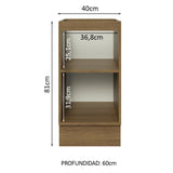 Bajo Mesada Cocina 40 x 60 cm 1 Puerta (Sin Mesada) Marrón/Blanco Glamy Madesa