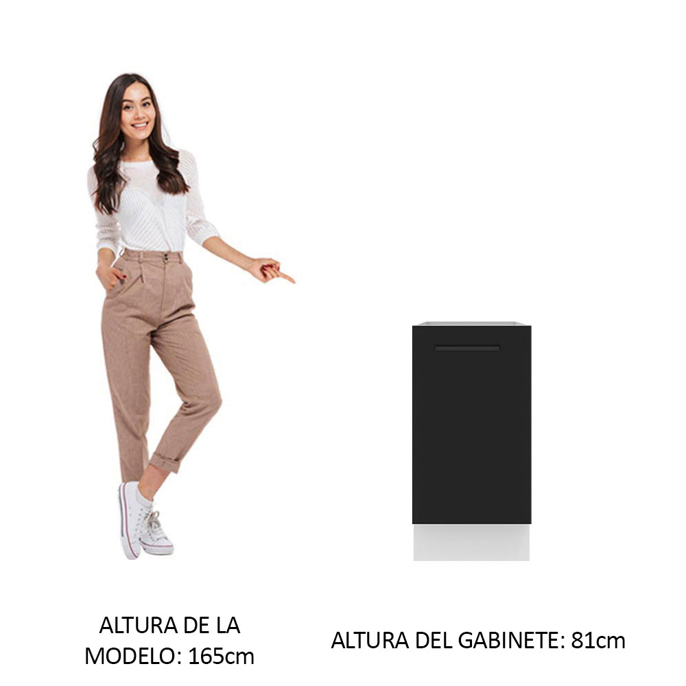 Bajo Mesada Cocina 40 x 60 cm 1 Puerta (Sin Mesada) Blanco/Negro Agata Madesa