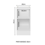 Bajo Mesada Cocina 40 x 60 cm 1 Puerta (Sin Mesada) Blanco/Negro Glamy Madesa