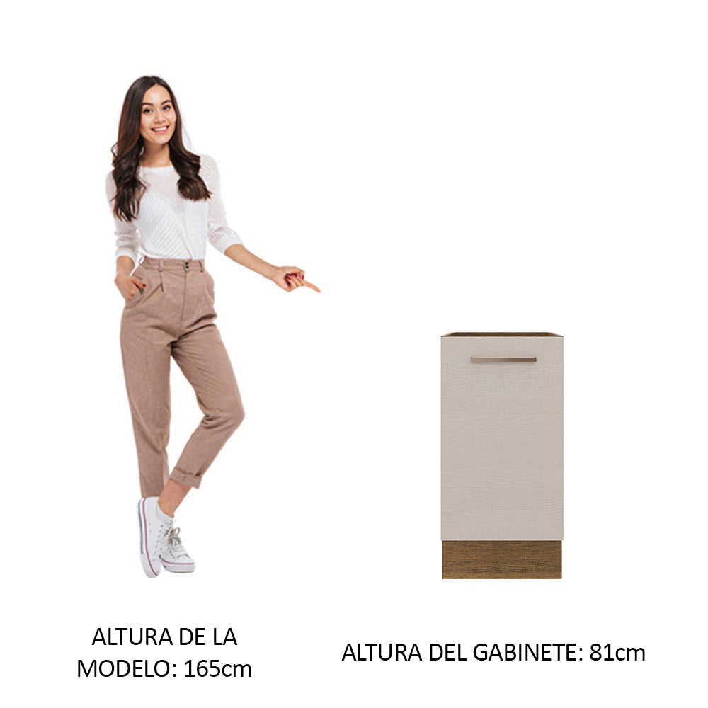 Bajo Mesada Cocina 40 x 60 cm 1 Puerta (Sin Mesada) Marrón/Crema Agata Madesa