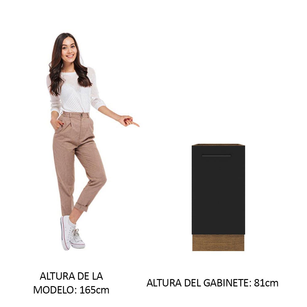 Bajo Mesada Cocina 40 x 60 cm 1 Puerta (Sin Mesada) Marrón/Negro Agata Madesa