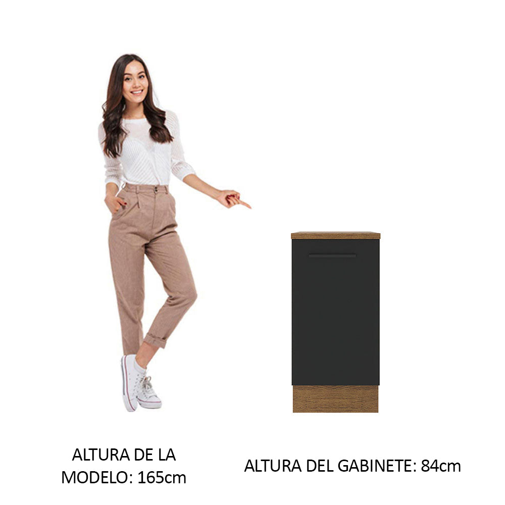 Bajo Mesada Cocina 40 x 60 cm 1 Puerta (Con Mesada) Marrón/Negro Agata Madesa