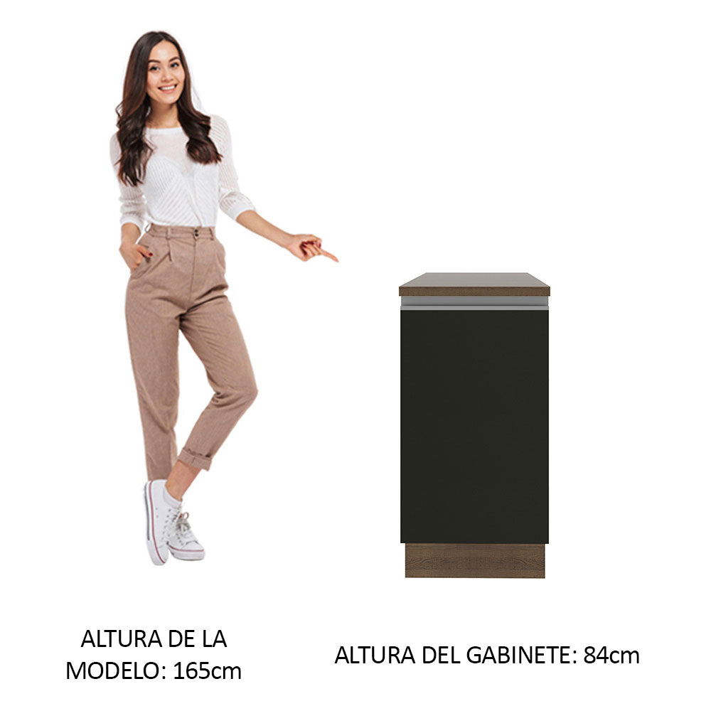 Bajo Mesada 40 cm x 60 cm, Sin cajones 1 Puerta Glamy Marrón/Negro