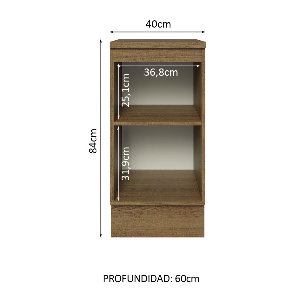 Bajo Mesada 40 cm x 60 cm, 1 Puerta Lux Marrón/Negro