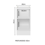Bajo Mesada Cocina 40 x 60 cm 1 Puerta (Sin Mesada) Blanco/Marrón Glamy Madesa