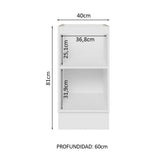 Bajo Mesada Cocina 40 x 60 cm 1 Puerta (Sin Mesada) Blanco/Marrón Stella Madesa