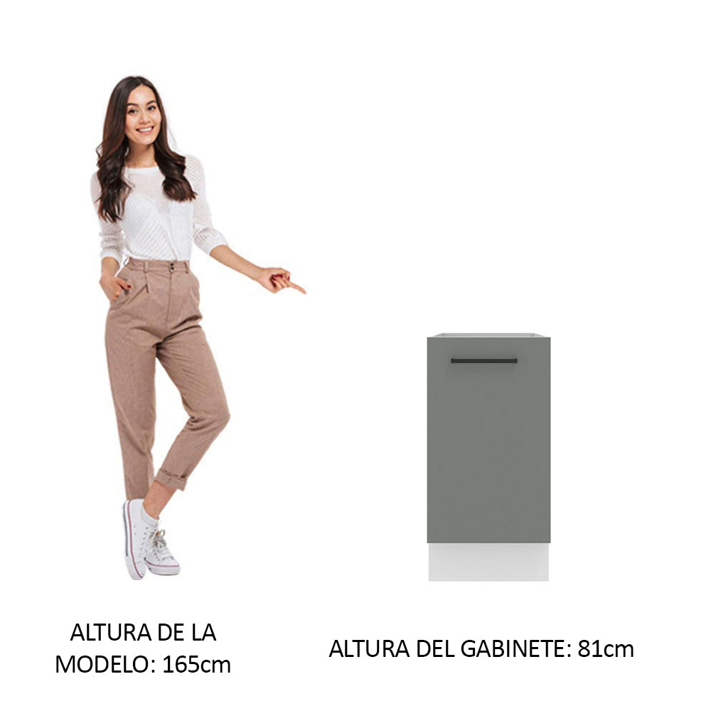 Bajo Mesada 40 cm x 60 cm, 1 Puerta Agata Blanco/Gris