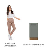 Bajo Mesada 40 cm x 60 cm, 1 Puerta Agata Marrón/Gris