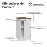 Bajo Mesada de Cocina 40 x 60 cm 1 Puerta (con Mesada) Blanco/Marrón Vik Madesa