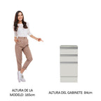 Bajo Mesada 40 x 60 cm 3 Cajones (Con Mesada) Blanco Glamy Madesa