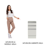Bajo Mesada 40 x 60 cm 3 Cajones (Con Mesada) Glamy Blanco