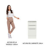 Bajo Mesada Cocina 40 x 60 cm 3 Cajones (Con Mesada) Blanco Stella Madesa