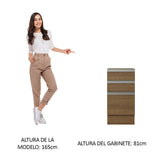Bajo Mesada Cocina 40 x 60 cm 3 Cajones (Sin Mesada) Marrón Glamy Madesa