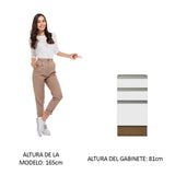 Bajo Mesada Cocina 40 x 60 cm 3 Cajones (Sin Mesada) Marrón/Blanco Glamy Madesa